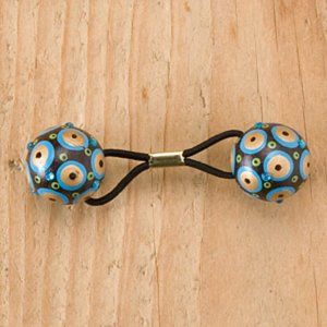 Wood hair bauble hair elastic band- large